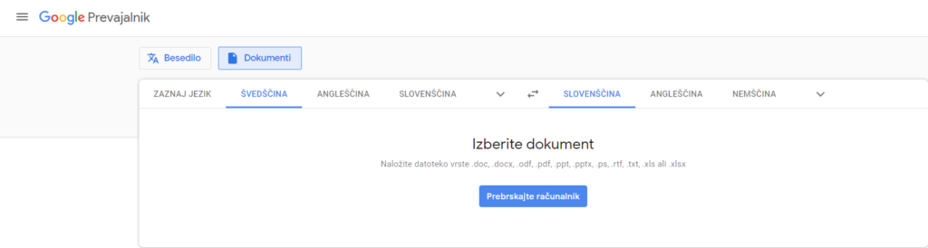 Google prevajalnik in nerazumevanje angleščine